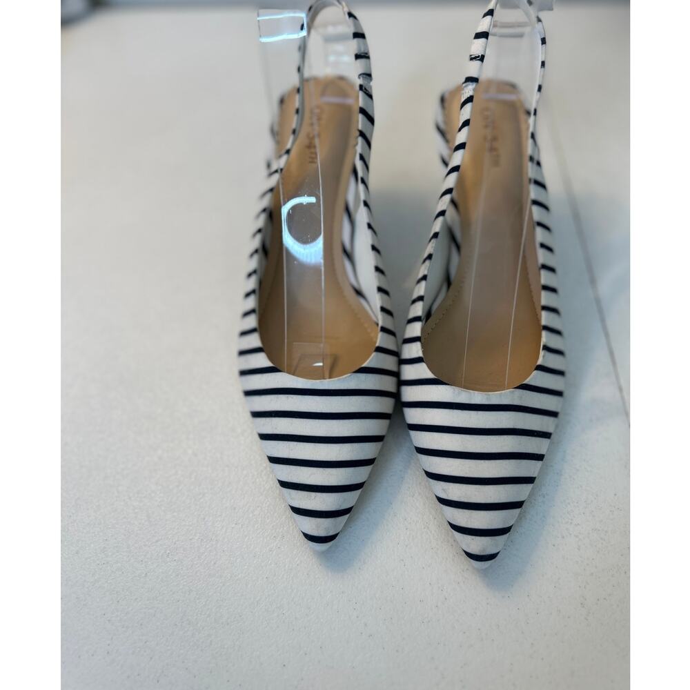 On 34th Women's Monikaa‎ Slingback Pumps Navy & White Sz 9M Nautical